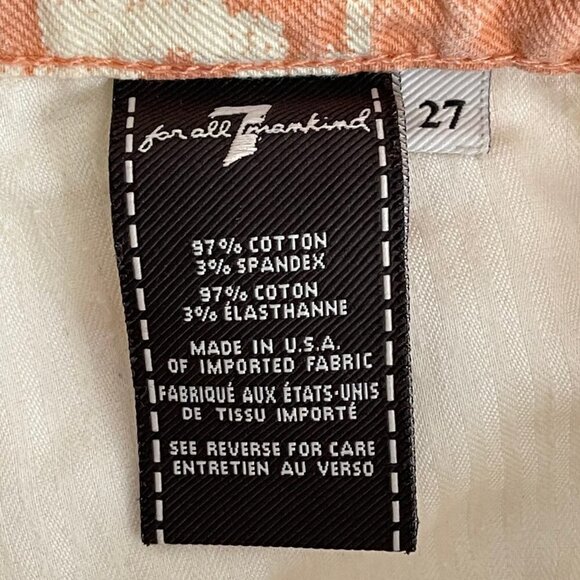 7 For All Mankind Shorts 27 Carlie Cut Off Pink Southwestern Aztec Print - Picture 7 of 7